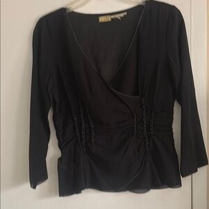 Max studio Elegant sheer Black blouse EUC